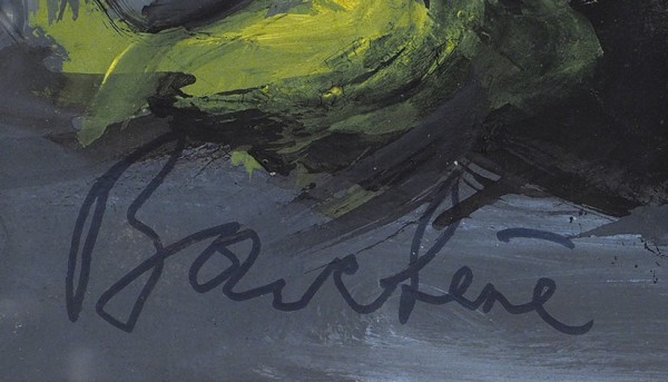 Бушен Дмитрий Дмитриевич (1893—1993) «Порт». Эскиз декорации к балету «Клэр». 1955. Бумага, гуашь, 27 х 38 см.