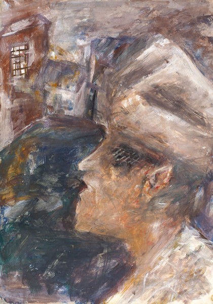 Курочкин Эдуард Степанович (1938—2014) «Профиль». 1961. Бумага, смешанная техника, 42,6 х 30,2 см.