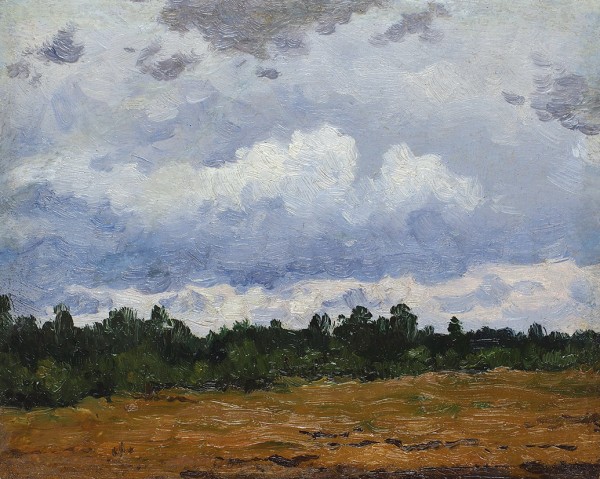 Егорнов Александр Семёнович (1858—1902 или 1903) «Летний пейзаж». 1890-е. Картон, масло, 15,8 х 19,7 см.