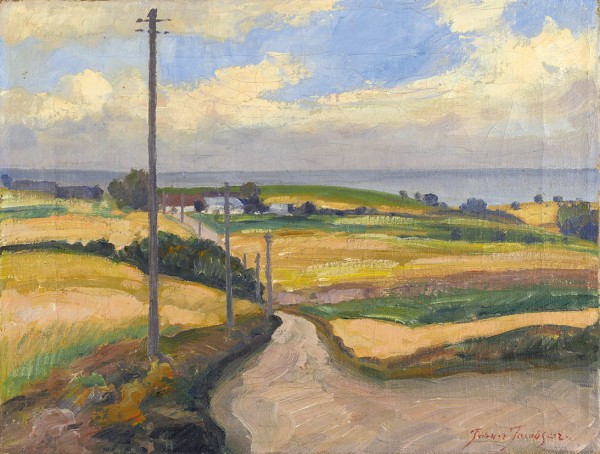 Якобсон (Jacobsen) Йохан (1883-1953) «Дания. Дорога». Первая четверть ХХ века. Холст, масло, 31,5 х 41,2 см.