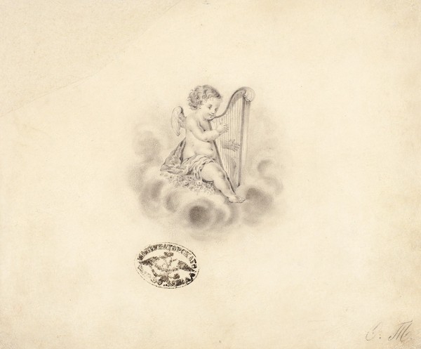 Эскиз для изделий Императорского фарфорового завода. 1850-е—1860-е. Бумага, графитный карандаш, 17,7 х 21,1 см.