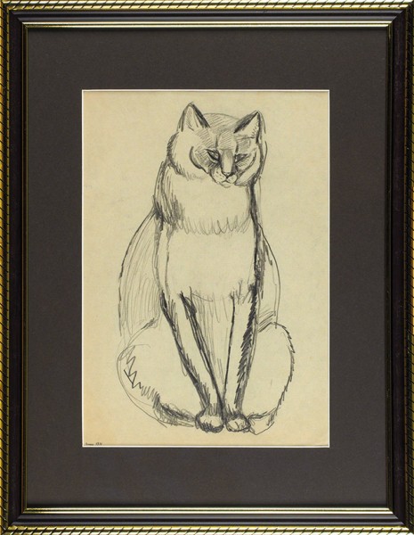 Соков Леонид Петрович (род. 1941) «Кошка». 1978. Бумага, графитный карандаш, 29,8 х 21 см.