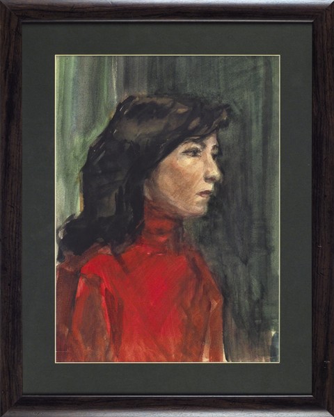 Магидсон Адриана (Ариадна) Соломоновна (1906—1981) «Портрет девушки в красном свитере». 1970-е. Бумага, акварель, 43 х 31 см.