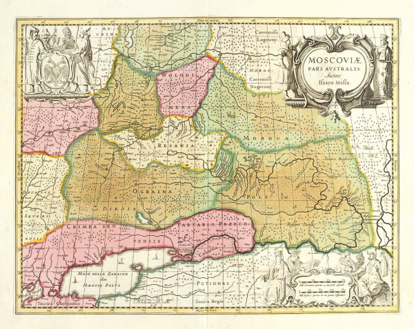 Карта южной части Московии / карт. Исаак Масса. [Moscoviae pars austaris auctore Isaaco Massa]. [Оксфорд, 1680-е гг.]