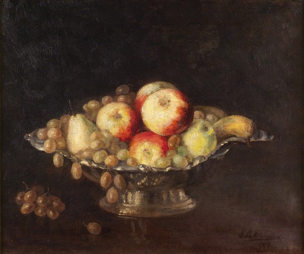 Неивестный художник «Натюрморт с фруктами». 1917. Холст, масло, 40 х 49,5 см.