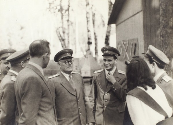 Две фотографии А.Я. Вышинского в пионерском лагере МИДа на Клязьме. 1944.