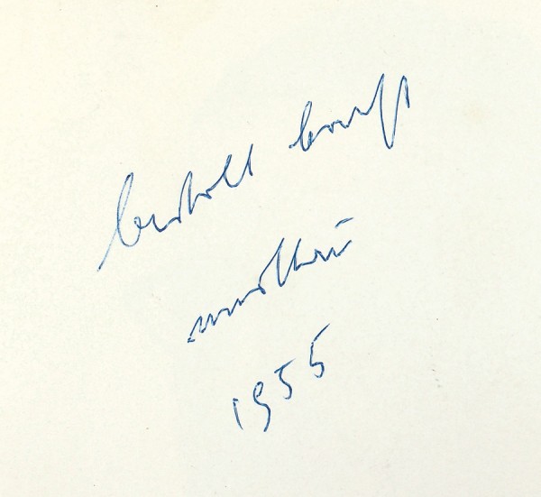 [«Посылаю Вам настоящую редкость...»] Бертольт Брехт, фотография с автографом. 1955 г.