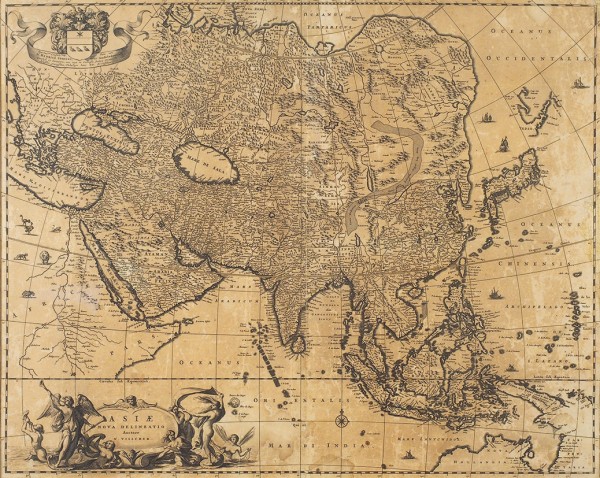 [Когда Камчатки и Сахалина еще не было...] Николас Висхер II. Новая карта Азии [Asiae nova delineation auctore N. Visscher]. Амстердам, 1680.