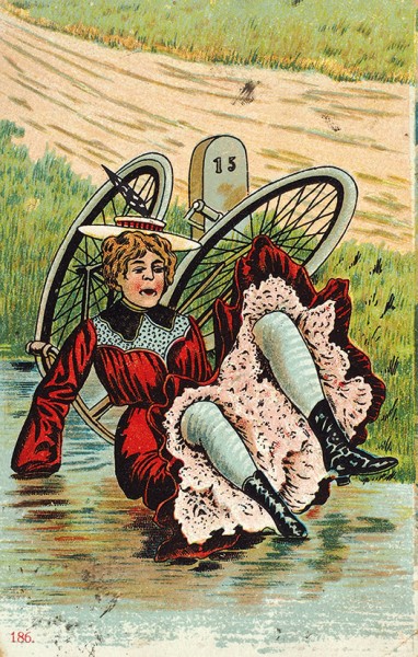 Две почтовых открытки на «велосипедную» тему. Нач. ХХ в.