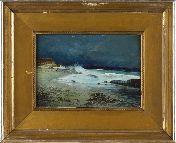 Похитонов Иван Павлович (1850–1923) «Море перед грозой». Около 1892. Доска, масло, 14,3 х 29,7 см.