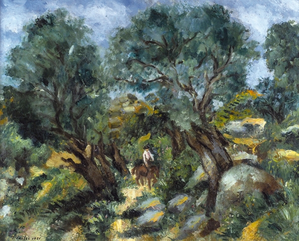 Пайлес Исаак (1895–1978) «Пейзаж с всадником». 1925. Холст, масло, 65x81 см.