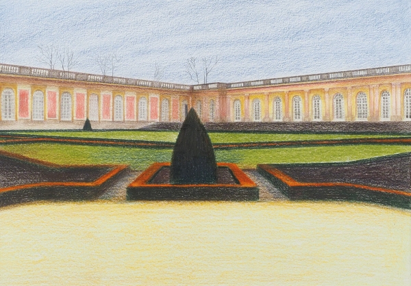 Буравлева Евгения (род. 1980) «Le Grand Trianon № 2». 2017. Бумага, цветные карандаши, 21 х 29 см.