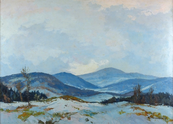 Прохазка (Prochazka) Антонин (1882-1945) «Горный пейзаж». 1943. Картон, масло, 50 х 70 см.