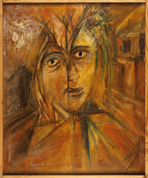 Курочкин Эдуард Степанович (1938—2014) «Портрет». 1965. Фанера, масло, 60 х 49,5 см.