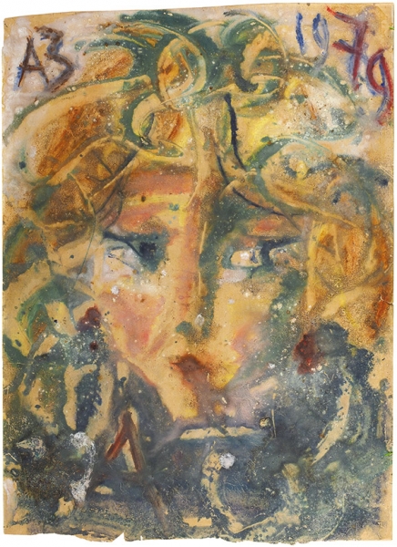 Зверев Анатолий Тимофеевич (1931 — 1986) «Женский портрет». 1979. Бумага, смешанная техника, 67 х 50 см (в свету).