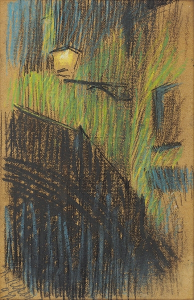 Первухин Константин Константинович (1863—1915) «Ночная Венеция». 1913. Картон, пастель, 15,8 х 10,2 см (в свету).