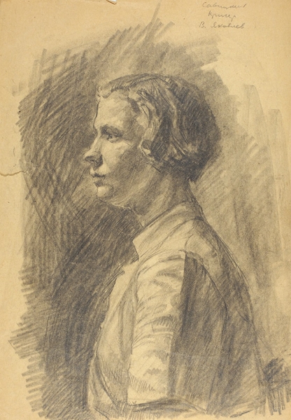 Яковлев Василий Николаевич (1893—1953) «Женский портрет». 1920-е. Бумага, графитный карандаш, 29,6 х 21,2 см.
