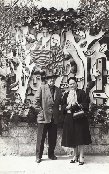 Свадебная фотография художника Фернана Леже и Надежды Ходасевич-Леже. 1952.