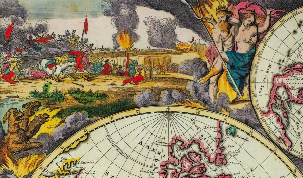 Две карты из «Небесного атласа» Коперника и карта мира Данкертса.
