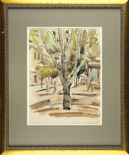 Расторгуев Сергей Николаевич (1896–1943) «Дерево». 1930-е. Бумага, тушь, палочка, акварель, 41x30,7 см.