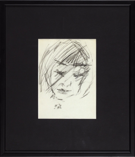 Зверев Анатолий Тимофеевич (1931–1986) «Женский портрет». 1964. Бумага, пастель, 20 х 14,3 см.