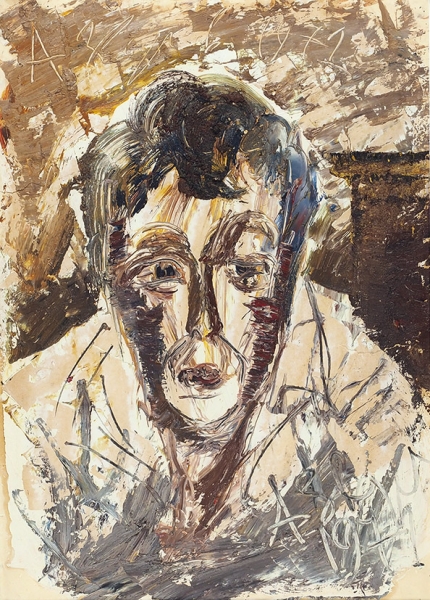 Зверев Анатолий Тимофеевич (1931 — 1986) «Автопортрет». 1971. Картон, масло, 60x43 см.