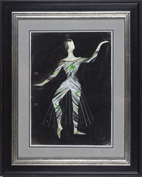 Незвестный художник (Д.П.) Эскиз театрального костюма. 1920-е. Бумага, смешанная техника, 29 х 20,7 см (в свету).