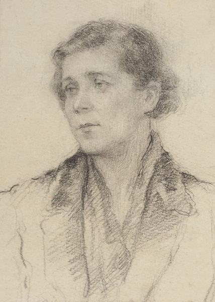 Кауров Александр Александрович. (1916—1984) «Женский портрет». 1930-е — 1940-е. Бумага, графитный карандаш, 16,7 х 12,2 см.