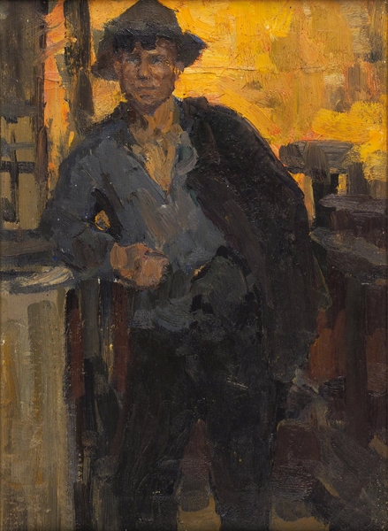 Ершов Борис Георгиевич (1917—1996) «Сталевар». 1957. Холст, масло, 50 х 36 см.
