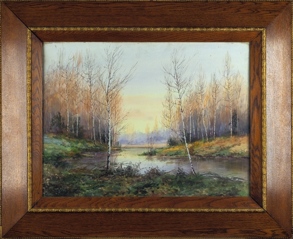 Берггольц Ричард Александрович (1865–1920) «Лесной пейзаж». 1890-е. Бумага, акварель, белила, 50 х 67 см.