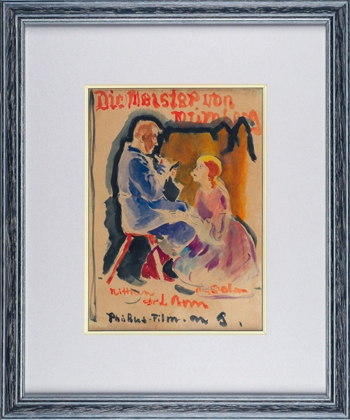 Масютин Василий Николаевич (1884–1955) Эскиз плаката к фильму «Мастер из Нюрнберга» («Der Meister von Nurnberg»). 1927. Бумага, акварель, 30,5 х 22,5 см.