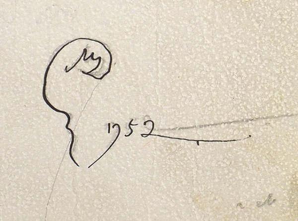 Добужинский Мстислав Валерианович (1875–1957) Эскиз к постановке в Нью-Йоркской опере. 1952. Бумага, тушь, перо, акварель, графитный карандаш, 16x29 см.