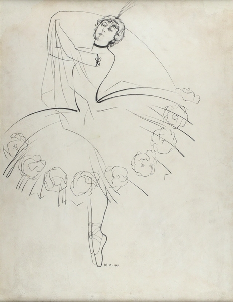 Анненков Юрий Павлович (1889–1974) «Балерина». 1915. Бумага, тушь, перо, 66,2x50,3 см.