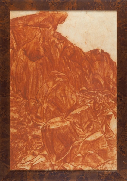 Яковлев Александр Евгеньевич (1887–1938) «Горы». 1918. Бумага, сангина, 61x40,5 см.