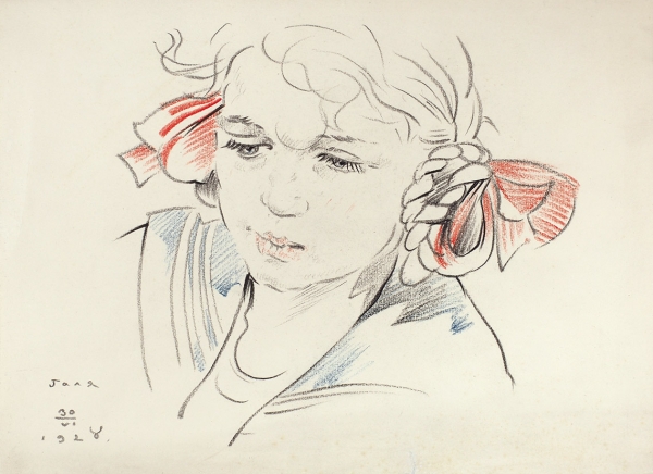 Пашков Павел Павлович (1872–1952) «Галя». 1920-е. Бумага, масляная пастель, 25x34 см.