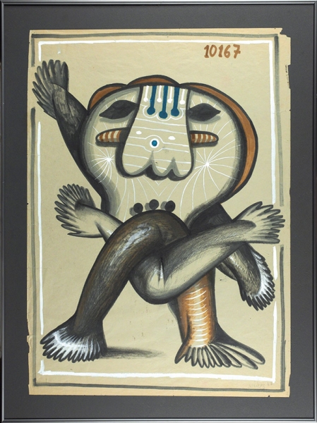 Повзнер Лев Александрович (род. 1939) «Фигура». 1967. Бумага, акварель, белила, 69,5x49,5 см.