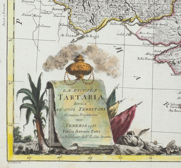 Карта Черного моря и Крыма картографа Антонио Затта. [La Piccola Tartaria]. Венеция, 1783.