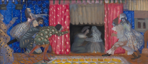 Григорьев Борис Дмитриевич (1886–1939) «Свадьба Пьеро». Эскиз для театра. Начало 1913 года. Картон, темпера, 42,3x97,5 см.