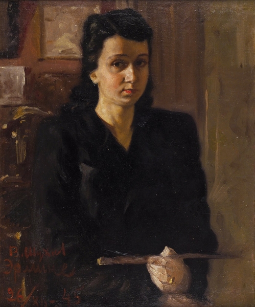 Шухаев Василий Иванович (1887–1973) «Портрет Эрмине». 1945. Холст, масло, 60x49,7 см.