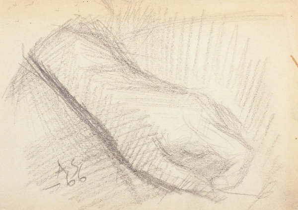 Зверев Анатолий Тимофеевич (1931–1986) «Рука». 1966. Бумага, графитный карандаш, 14,3x20,2 см.