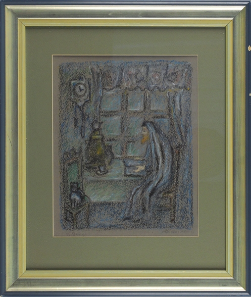 Каплан Анатолий Львович (1902–1980) «Вечер». 1970-е. Бумага, восковая пастель, 35x28 см.