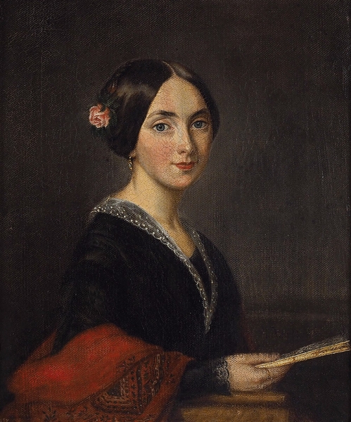 Рачков Николай Ефимович (1825–1895) «Женский портрет». 1871. Холст, масло, 36,5x28,5 см.