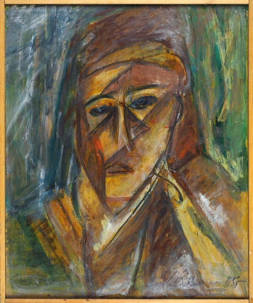 Курочкин Эдуард Степанович (1938–2014) «Мужской портрет». 1965. Фанера (архитектурный планшет), масло, 60,5x49,5 см.