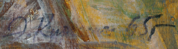 Курочкин Эдуард Степанович (1938–2014) «Мужской портрет». 1965. Фанера (архитектурный планшет), масло, 60,5x49,5 см.