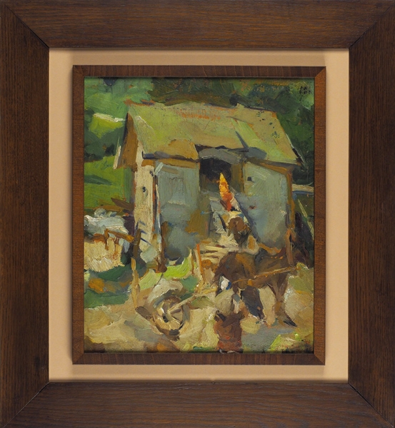 Архипов Абрам Ефимович (1862–1930) «На мельнице». 1910. Картон, масло, 37,5x31,2 см.