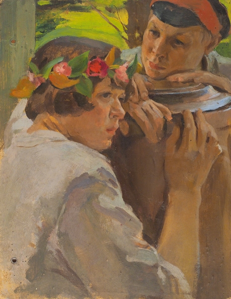 Дроздов Иван Георгиевич (1880–1939) «Дети». 1922. Картон, масло, 26x33 см.
