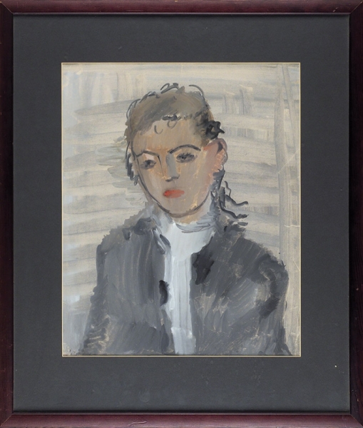 Софронова Антонина Федоровна (1892–1966) «Женский портрет». 1932. Бумага, смешанная техника, 39,5x31,5 см (в свету).