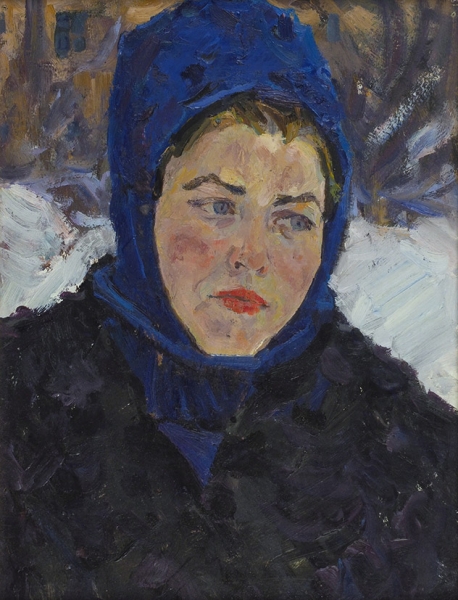 Толкунов Николай Павлович (1917–1996) «Женский портрет». 1959. Бумага, масло, 44x32,5 см (в свету).