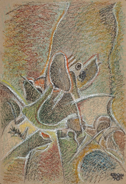 Стесин Виталий Львович (1940–2012) «Абстрактная композиция». 1970. Картон, пастель, 51,8x35,5 см.
