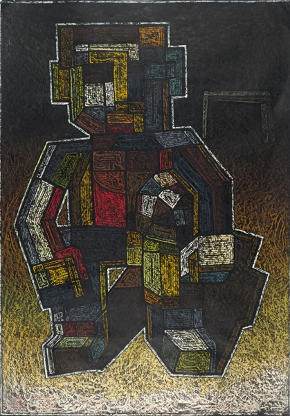 Забиронин Андрей. «Мальчик с мячиком». 2010. Бумага, масло, пастель. 85x59,5 см.